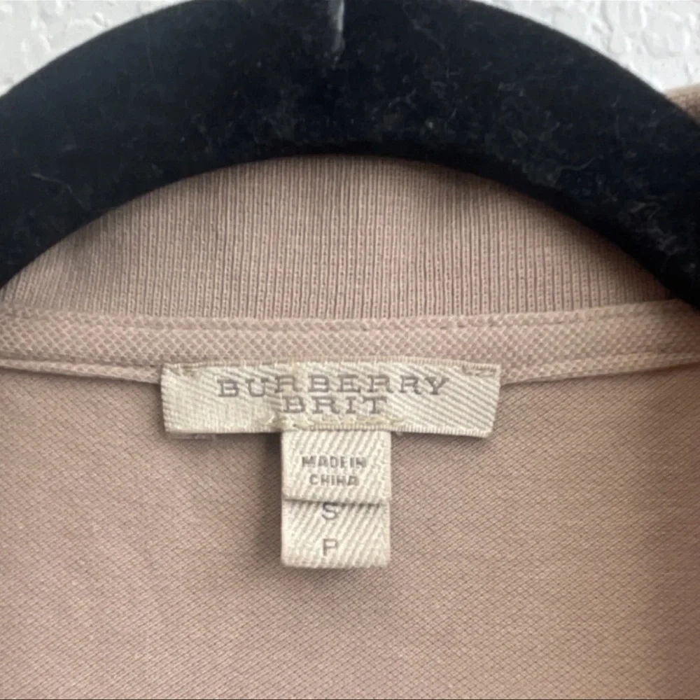 VTG Burberry Ruched Button Down Polo - Picture 3 of 8